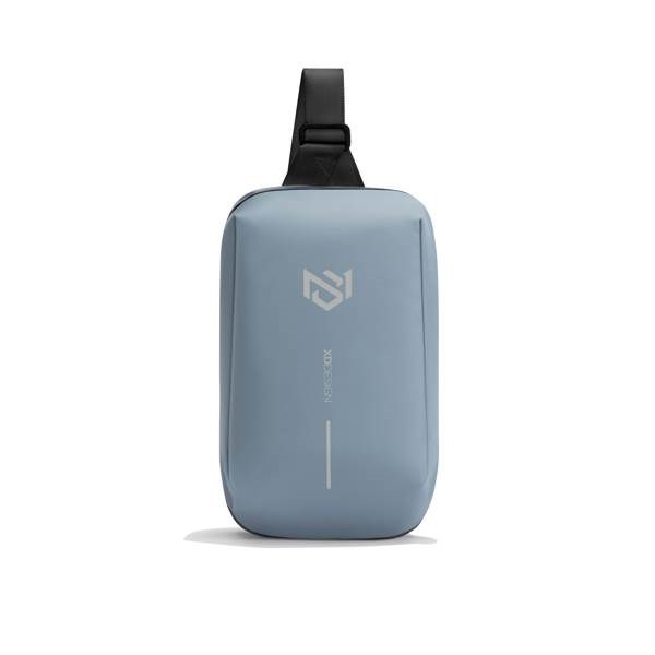 Obrázky: Vodoodolný vertikálny ruksak cross body, modrý, Obrázok 3