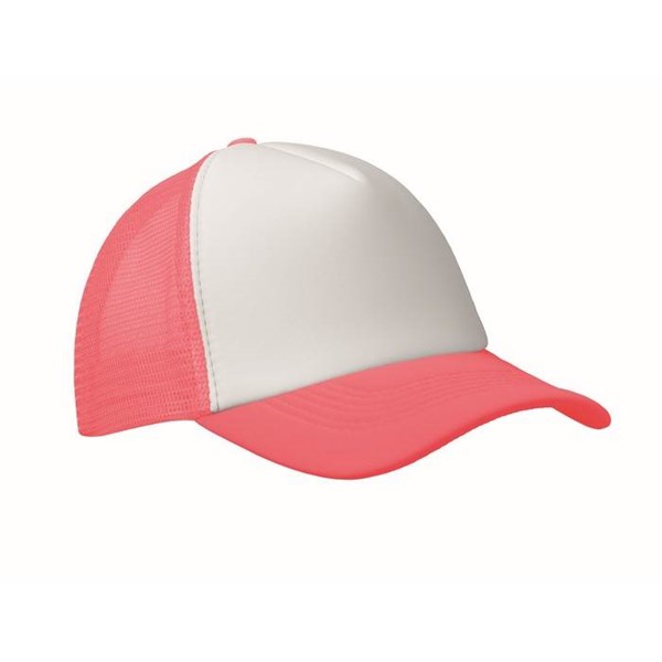 Obrázky: 5panel.čiapka pre vodičov kamiónov,bielo-neón.fuch