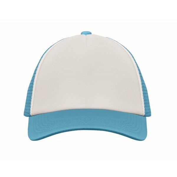 Obrázky: 5panel. čiapka pre vodičov kamiónov, biela-tyrkys., Obrázok 2