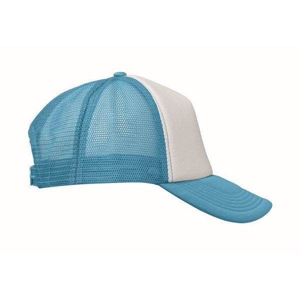 Obrázky: 5panel. čiapka pre vodičov kamiónov, biela-tyrkys., Obrázok 4