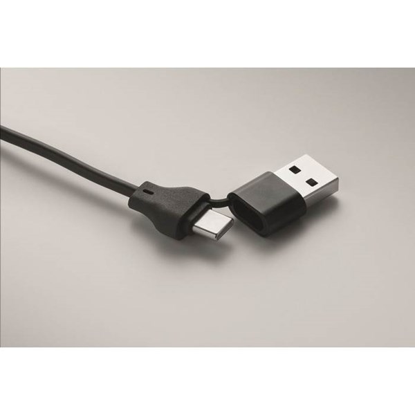 Obrázky: Bambus. prívesok na kľúče s káblom 4v1, čierny, Obrázok 7