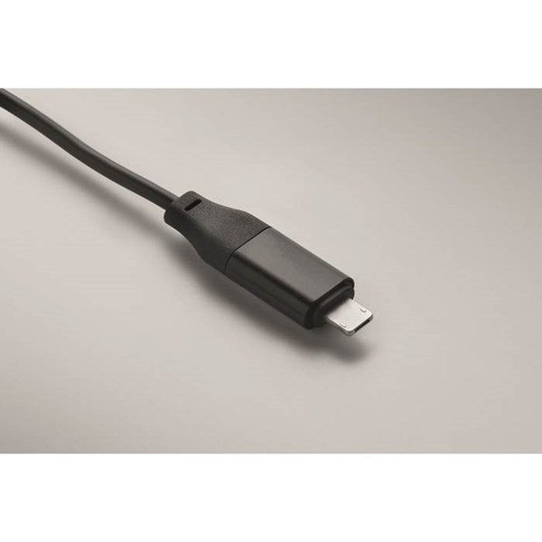 Obrázky: Bambus. prívesok na kľúče s káblom 4v1, čierny, Obrázok 10