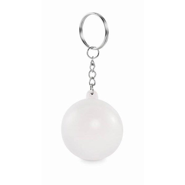 Obrázky: Kľúčenka z PU v tvare gule, biela