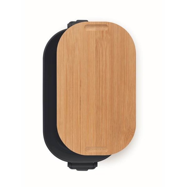 Obrázky: Obed.krabička z PP 700 ml,bambus. veko,nám.modrá, Obrázok 4