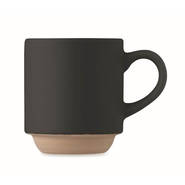 Obrázky: Keramický stohovateľný hrnček s uchom 170ml,čierny, Obrázok 3