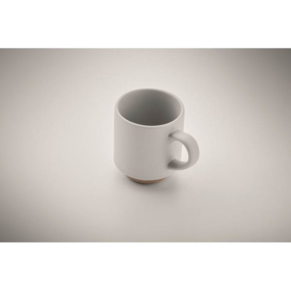 Obrázky: Keramický stohovateľný hrnček s uchom 170ml, biely, Obrázok 5