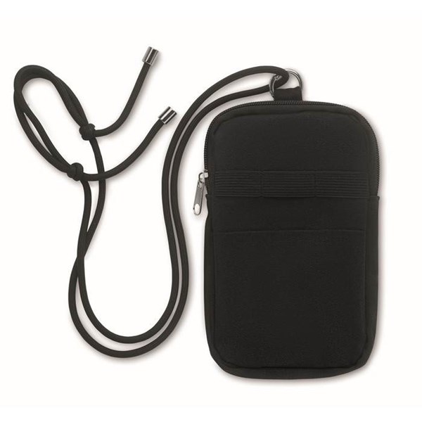 Obrázky: Čierna bavlnená crossbody taška na smartphone