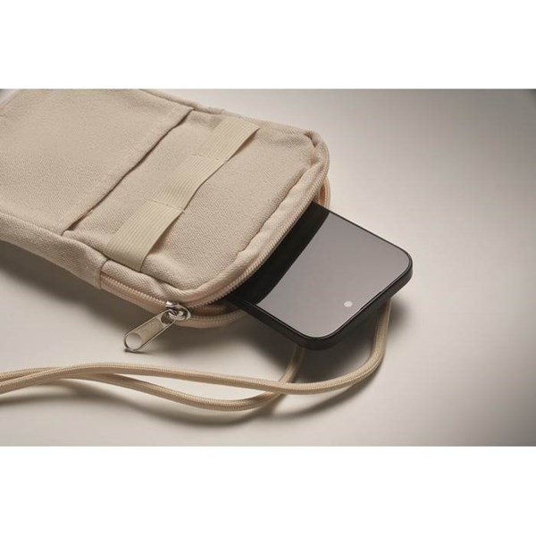 Obrázky: Prírodná bavlnená crossbody taška na smartphone, Obrázok 3