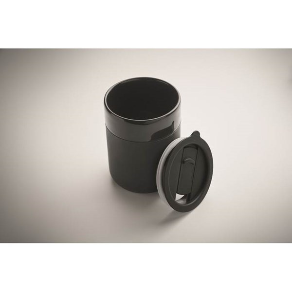 Obrázky: Keram. pohárik 330 ml s odním. návlekom, čierna, Obrázok 4