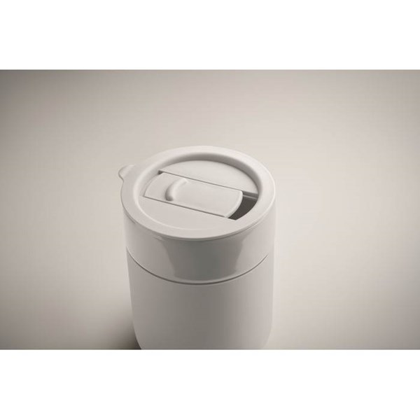 Obrázky: Keram. pohárik 330 ml s odním. návlekom, biela, Obrázok 3