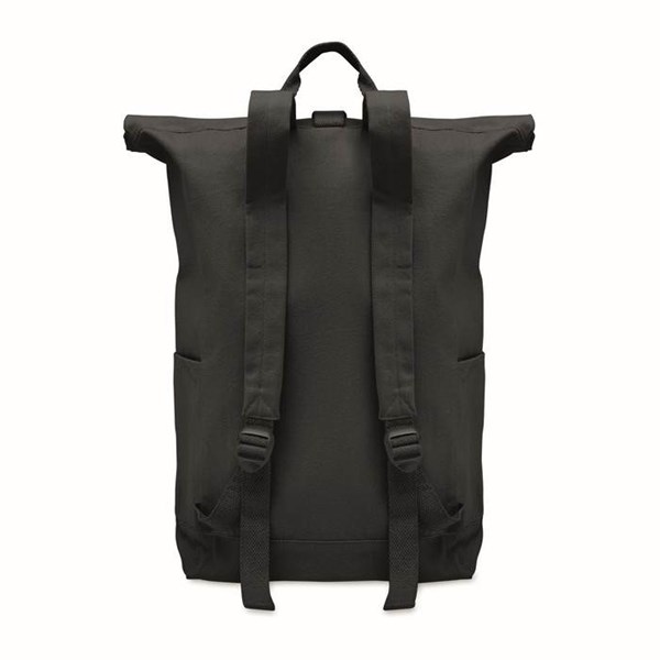 Obrázky: Čierny rolovací ruksak 390g, suchý zips a vrecko, Obrázok 5