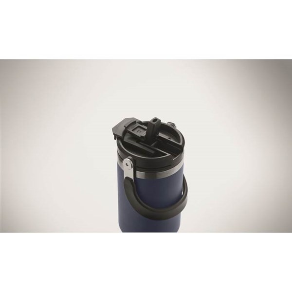 Obrázky: Modrý dvojstenný hrnček 850 ml, vnútorná slamka, Obrázok 6