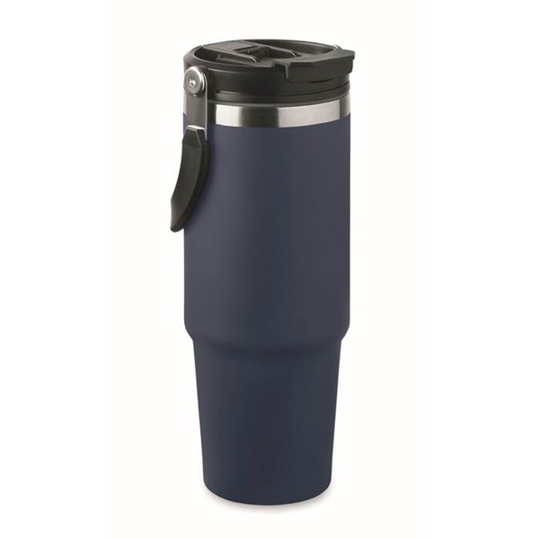 Obrázky: Modrý dvojstenný hrnček 850 ml, vnútorná slamka, Obrázok 7