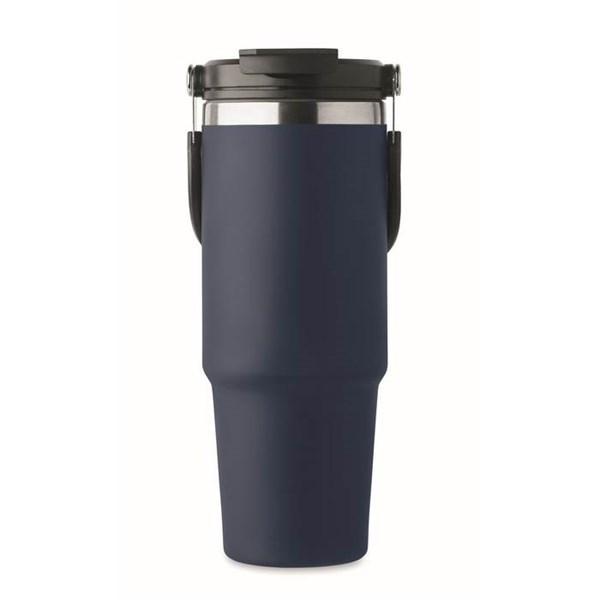 Obrázky: Modrý dvojstenný hrnček 850 ml, vnútorná slamka, Obrázok 9