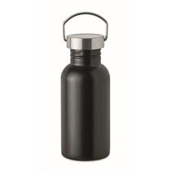 Obrázky: Jednostenná recykl. nerez fľaša 500ml, čierna