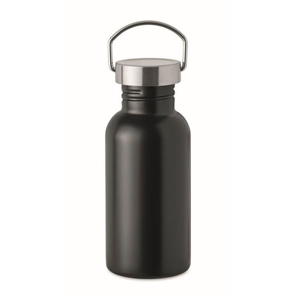 Obrázky: Jednostenná recykl. nerez fľaša 500ml, čierna