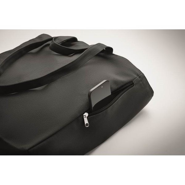 Obrázky: Nákupná/plážová taška z rec.polyBA 380g/m2, čierna, Obrázok 4