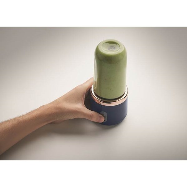 Obrázky: Modrý prenosný mixér 2x 400ml s USB dobíjaním, Obrázok 2