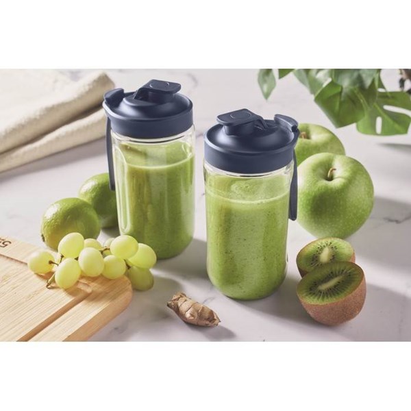 Obrázky: Modrý prenosný mixér 2x 400ml s USB dobíjaním, Obrázok 12