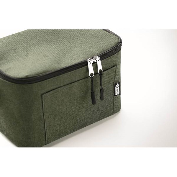 Obrázky: Chladiaca RPET taška na plechovky, zelená melanž, Obrázok 7