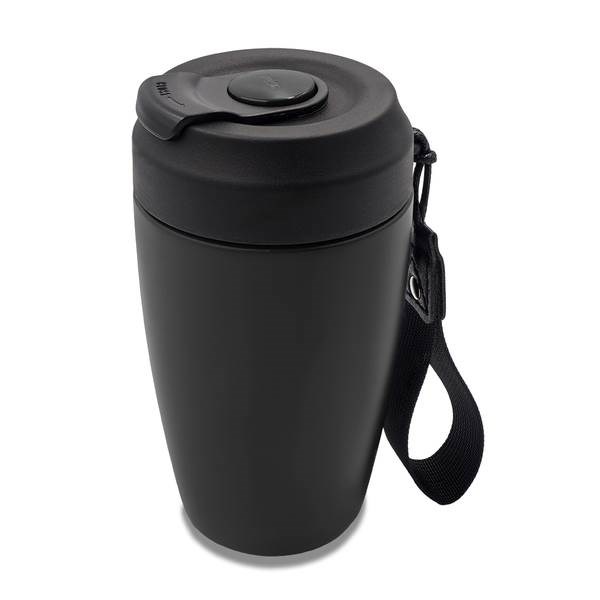 Obrázky: Nerez. termohrnček,dvojitá stena 380 ml,čierny, Obrázok 2
