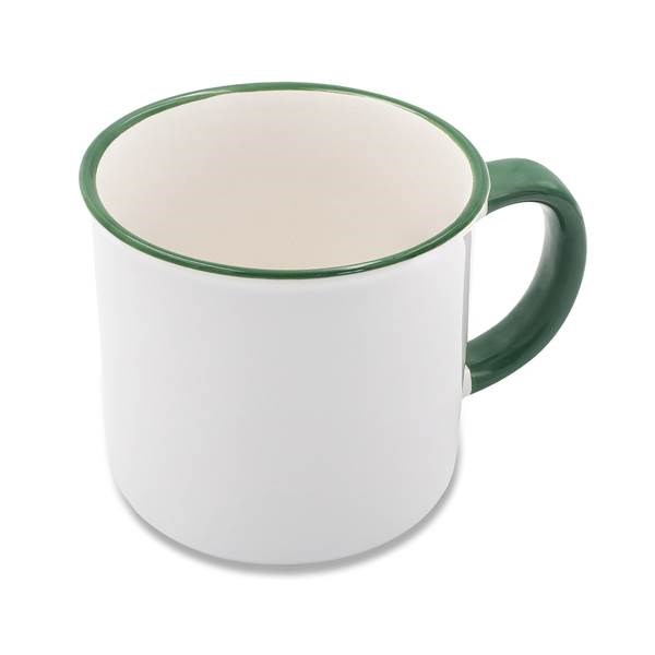 Obrázky: Keram.hrnček vhodný na sublimáciu 400 ml, tm.zel.