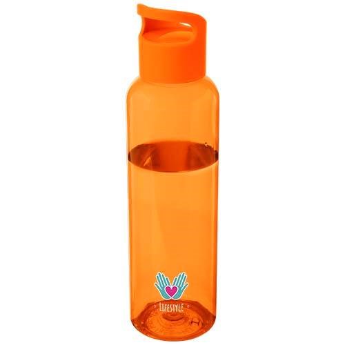 Obrázky: Oranžová transpar. 650ml fľaša z recykl. plastu, Obrázok 5