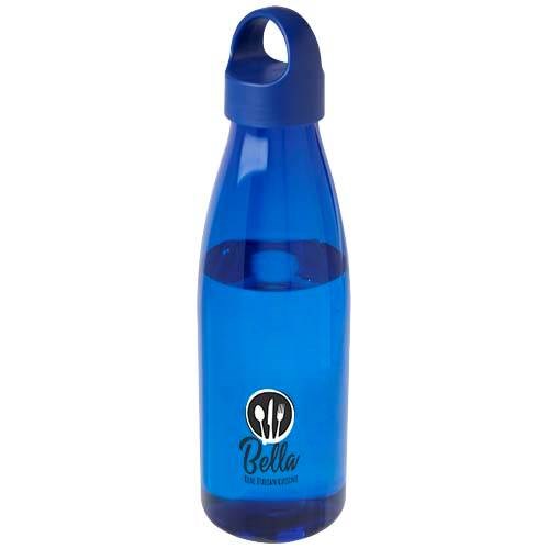 Obrázky: Fľaša na vodu z recykl. plastu 800 ml, modrá, Obrázok 5