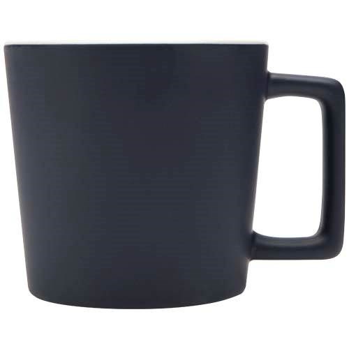 Obrázky: Keramický hrnček 370 ml, matný povrch, modro/biely, Obrázok 8