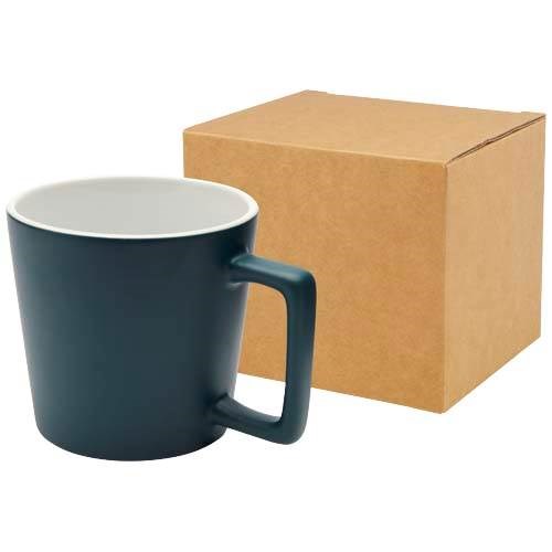 Obrázky: Keramický hrnček 370 ml, matný povrch,zeleno/biely