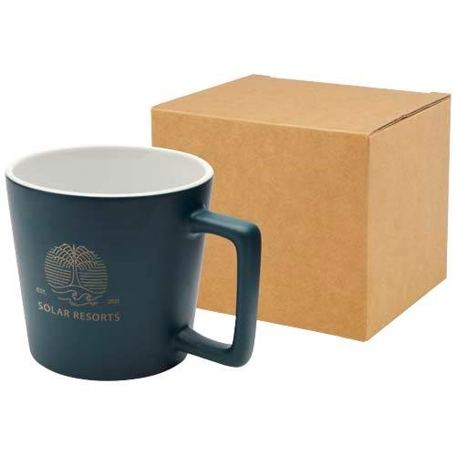 Obrázky: Keramický hrnček 370 ml, matný povrch,zeleno/biely, Obrázok 7