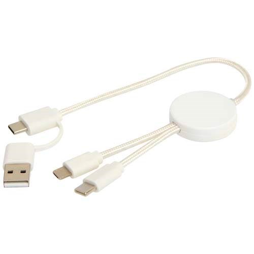 Obrázky: Biely rýchlonabíjací 27W kábel 5v1, 30 cm, plast, Obrázok 4