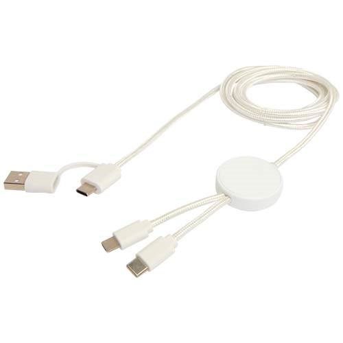 Obrázky: Biely rýchlonabíjací 27W kábel 5v1, 150 cm, plast, Obrázok 4