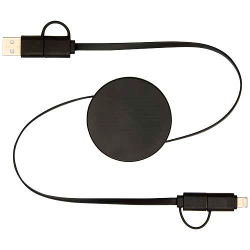 Obrázky: Čierny vysúvací rýchlonabíjací 40W kábel 5v1 90 cm, Obrázok 2