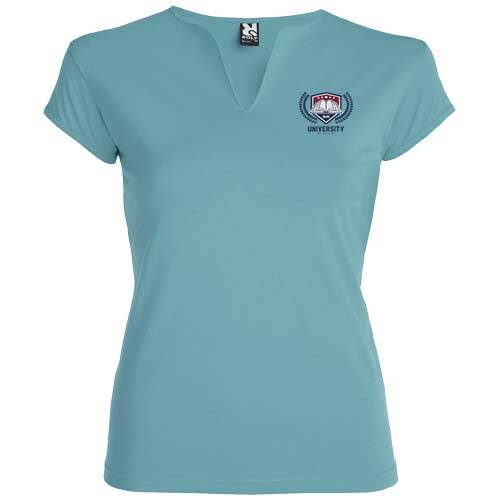 Obrázky: Dymovo-modré dámske tričko Belice 200, XL, Obrázok 5