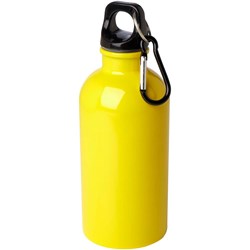 Obrázky: Nerezová  fľaša 400ml s karabínou, žltá