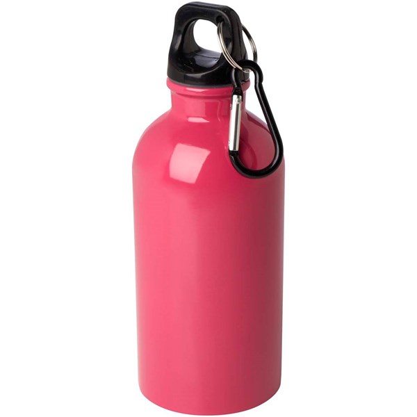 Obrázky: Nerezová  fľaša 400ml s karabínou, ružová