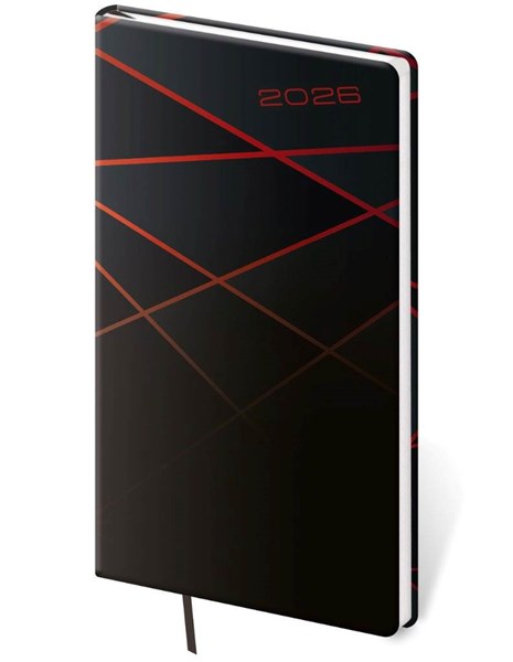 Obrázky: COLOR 2026, vreckový diár čierno-červený