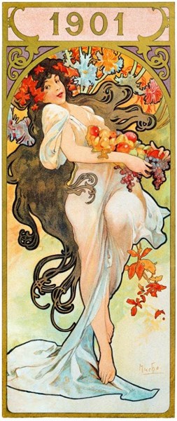 Obrázky: ALFONS MUCHA, nástenný kalendár 330x600 mm, Obrázok 12