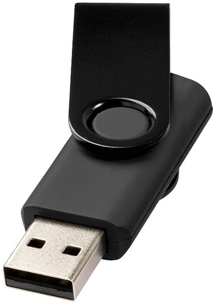 Obrázky: Twister metal čierny USB flash disk,prívesok, 1GB, Obrázok 2