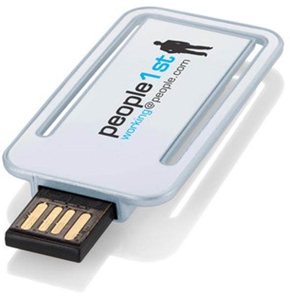 Obrázky: Bookmark biely USB flash disk-záložka s kl. 64GB