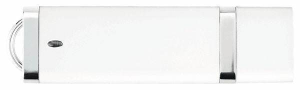 Obrázky: Biely plastový USB flash disk 64GB s krytkou