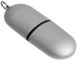 Obrázky: Infocap strieborný ovál. USB flash disk,očko,64GB