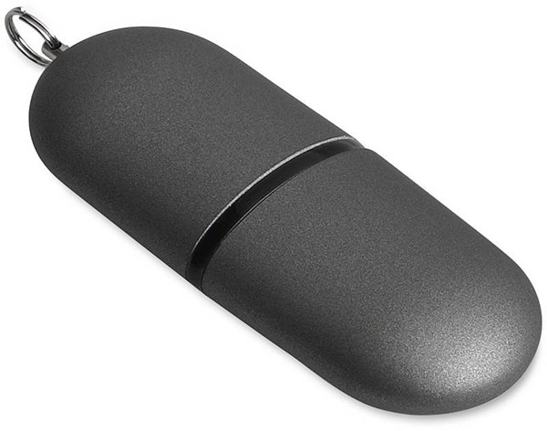 Obrázky: Infocap titanový ovál. USB flash disk,očko,64GB