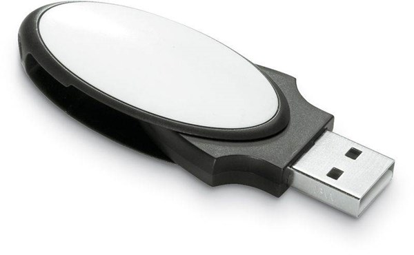 Obrázky: USB kľúč Lumitech oválny, 16 GB, čierna, Obrázok 2