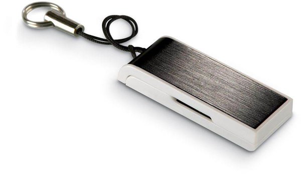 Obrázky: Datamin čierny vysúvací USB disk s pútkom 32GB, Obrázok 2