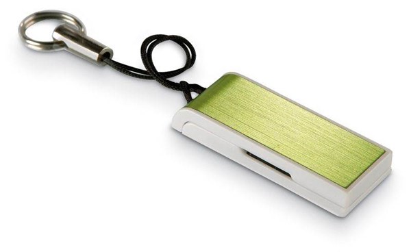 Obrázky: Datamin zelený vysúvací USB disk s pútkom 64GB