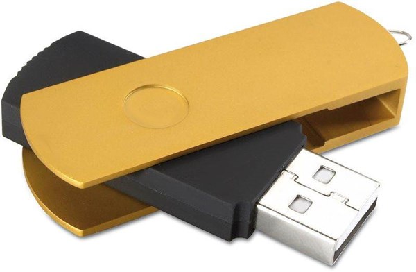 Obrázky: Metalflash zlatý hliníkový rotačný USB disk 64GB