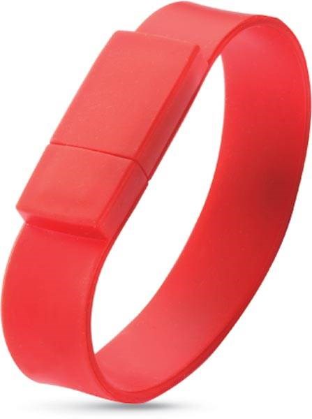 Obrázky: Wristflash USB disk červený náramok  4GB, Obrázok 2
