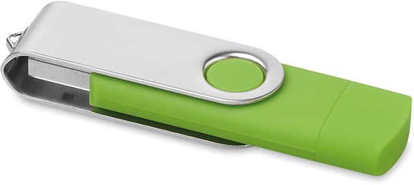 Obrázky: OTG Twister flash disk 4 GB s micro USB,limetkový, Obrázok 2